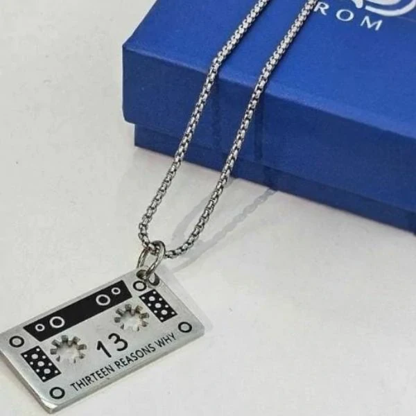 A Trendy Men Necklace with an Innovative Design an Elegant Cassette Tape Shape